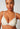 Close-up view of a women model wearing SK dune flowers cotton Padded triangle bra