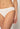 Close-up view of a women model wearing SK white cotton Bikini briefs 2 pack