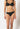 Front view of a women model wearing SK black cotton Bikini briefs 3 pack
